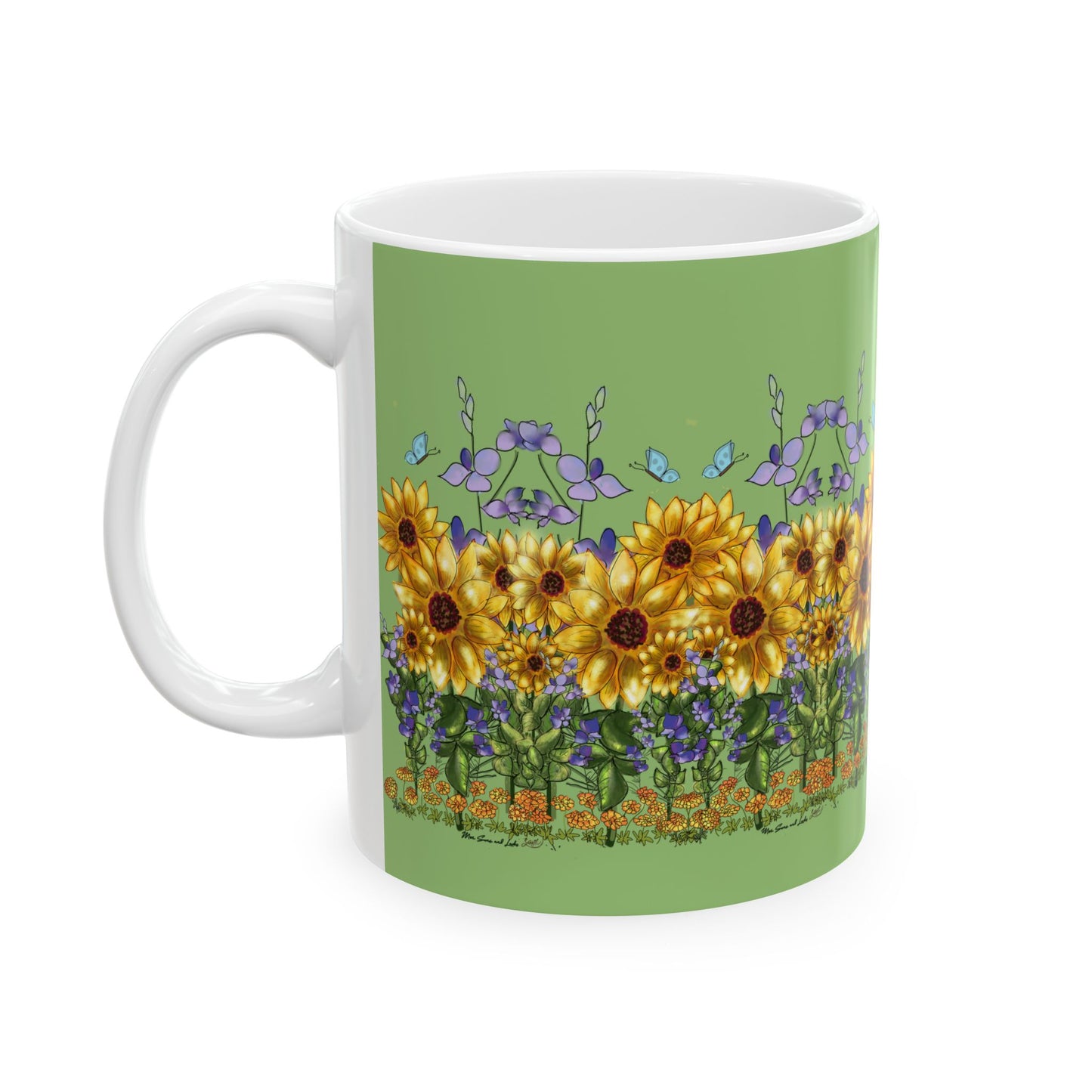 Golds, Larks, and Suns Garden Ceramic Mug, Floral Coffee Cup, Home Decor, Gift for Nature Lovers, Spring Drinkware, Tea Lover's Gift