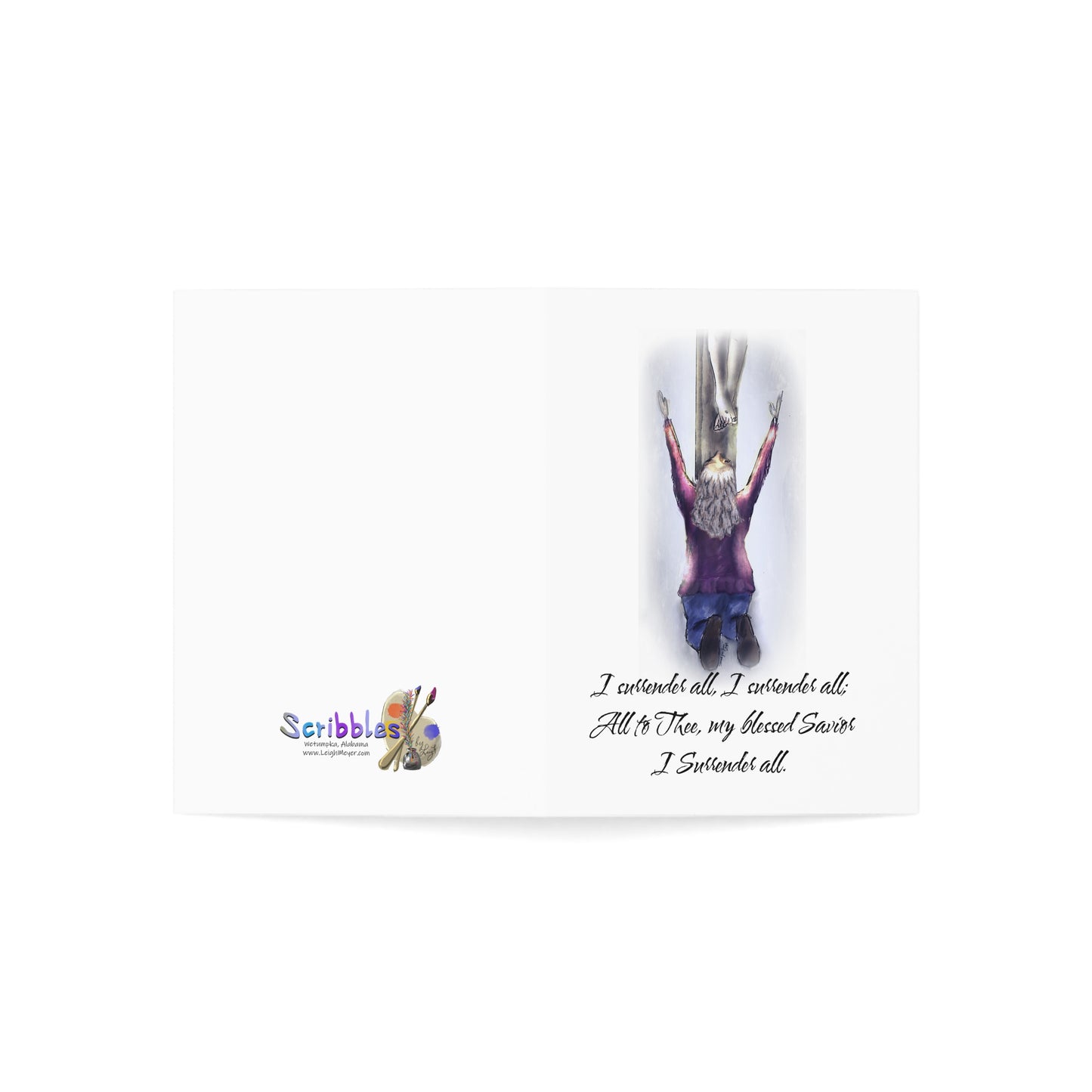 I Surrender - white - Spiritual Greeting Cards – Inspirational Cards for All Occasions, Encouragement, Love, Thank You, Sympathy, 1-50 Packs