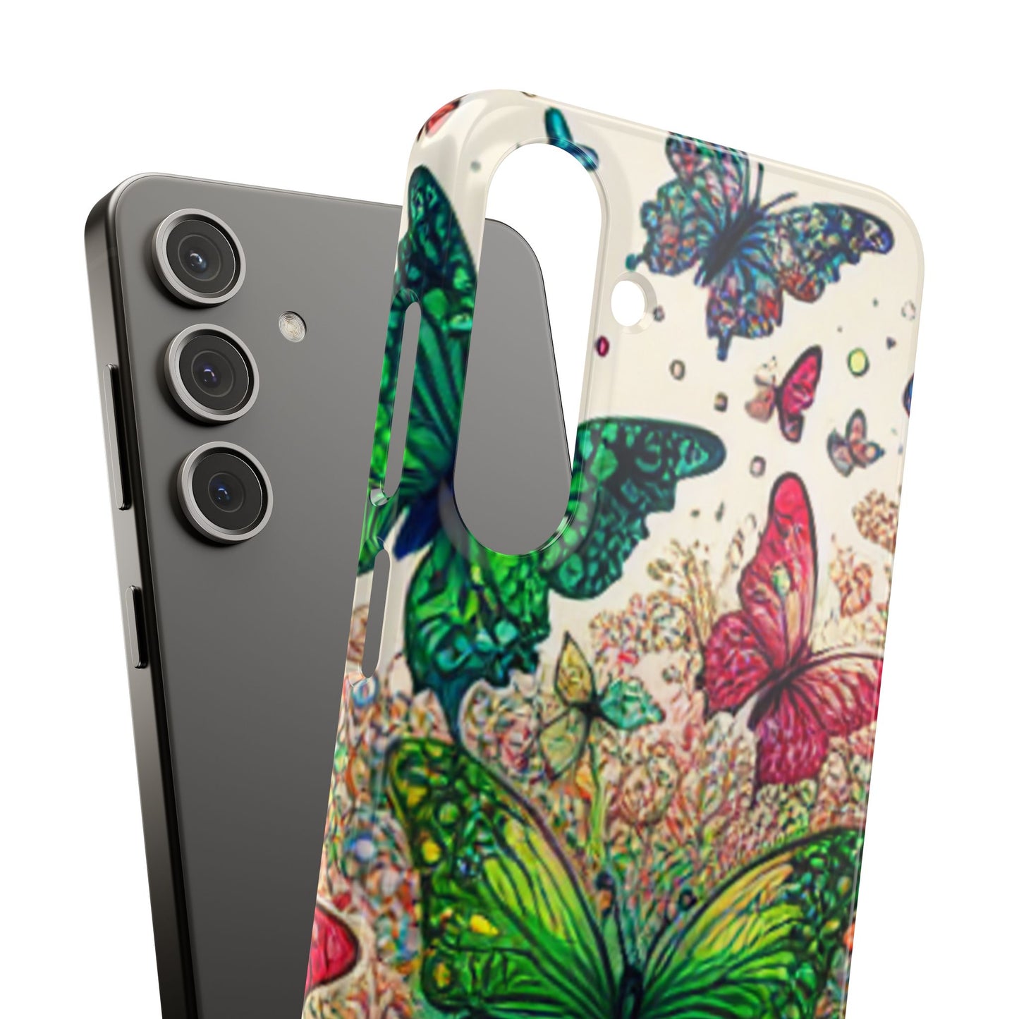 Colorful Butterfly Snap Cases, Over 50 types of Phone Covers, Floral Design, Spring Decor, Eco-Friendly Gift