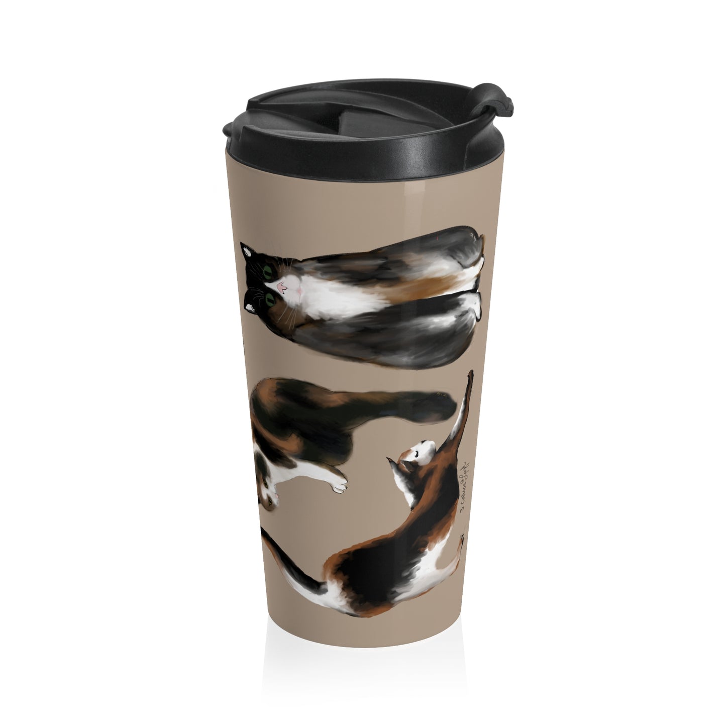 3 Calico Cats - Stainless Steel Travel Mug