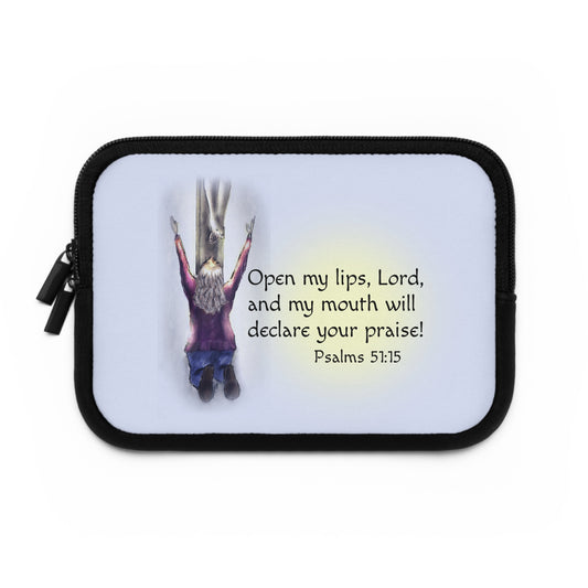 Only You, Jesus - Inspirational Laptop Sleeve, Psalms 51:15 Quote, Christian Gift, Religious Tech Accessory, Bible Verse Design, Everyday Use