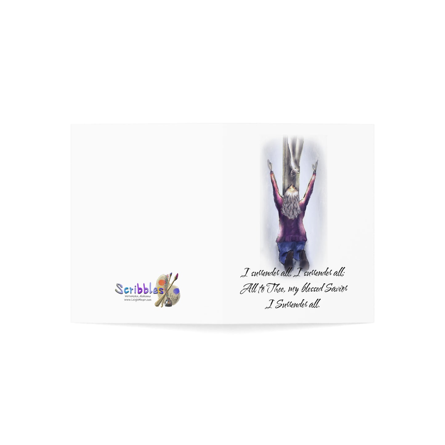 I Surrender - white - Spiritual Greeting Cards – Inspirational Cards for All Occasions, Encouragement, Love, Thank You, Sympathy, 1-50 Packs