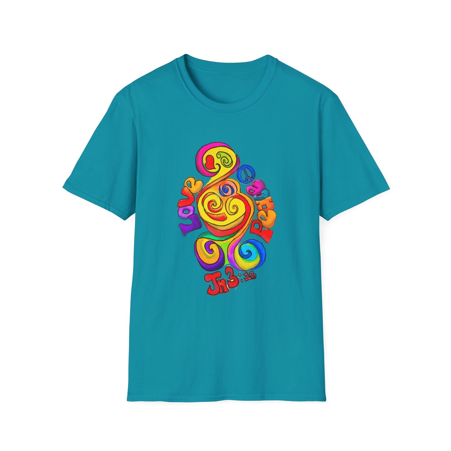 Groovy Love & Peace Unisex Softstyle T-Shirt